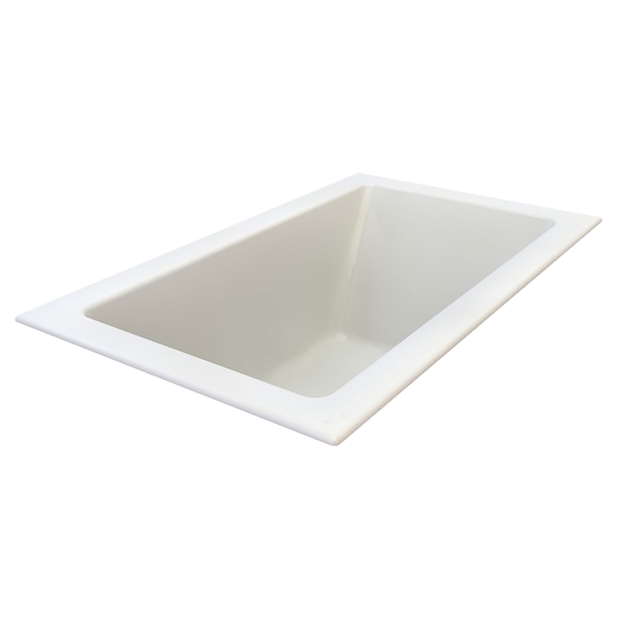 White Acrylic Drop-In Soaking Bathtub with Zero Edge