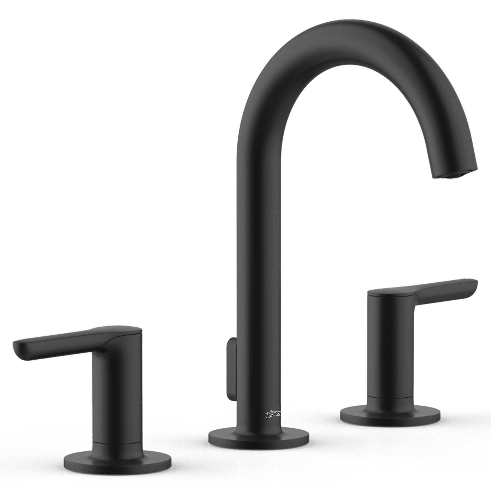 Matte Black Brass Widespread Bathroom Faucet with Lever Handles