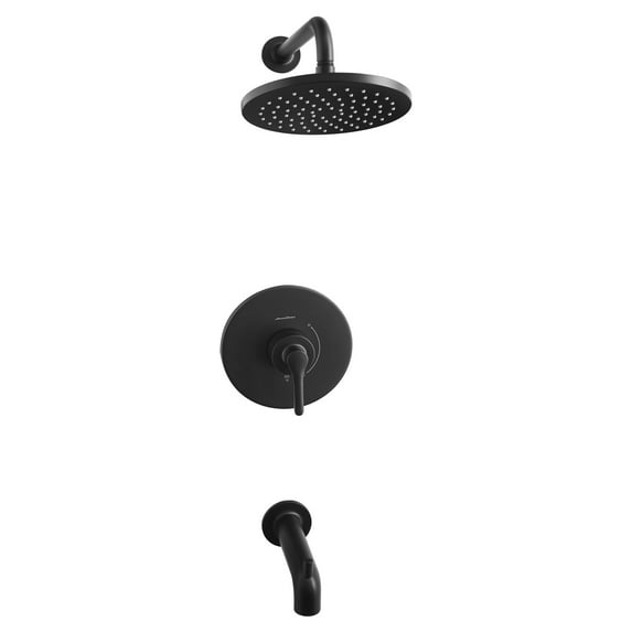 American Standard Studio S Tub and Shower Trim Kit with Water-Saving Shower Head and Cartridge in Matte Black