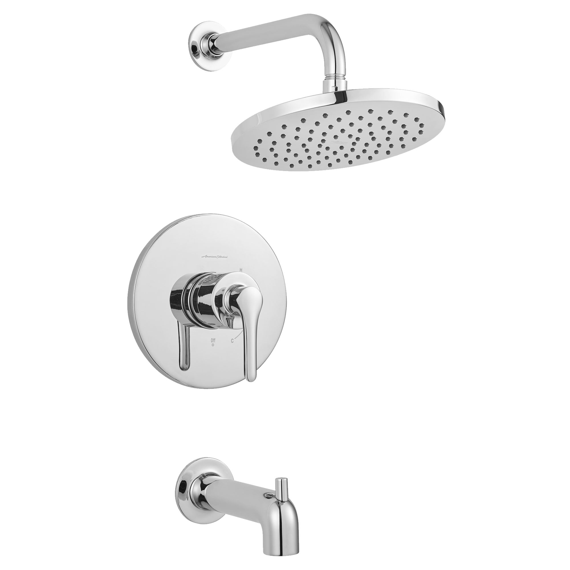 Chrome Wall Mounted Rain Shower and Tub Faucet Set