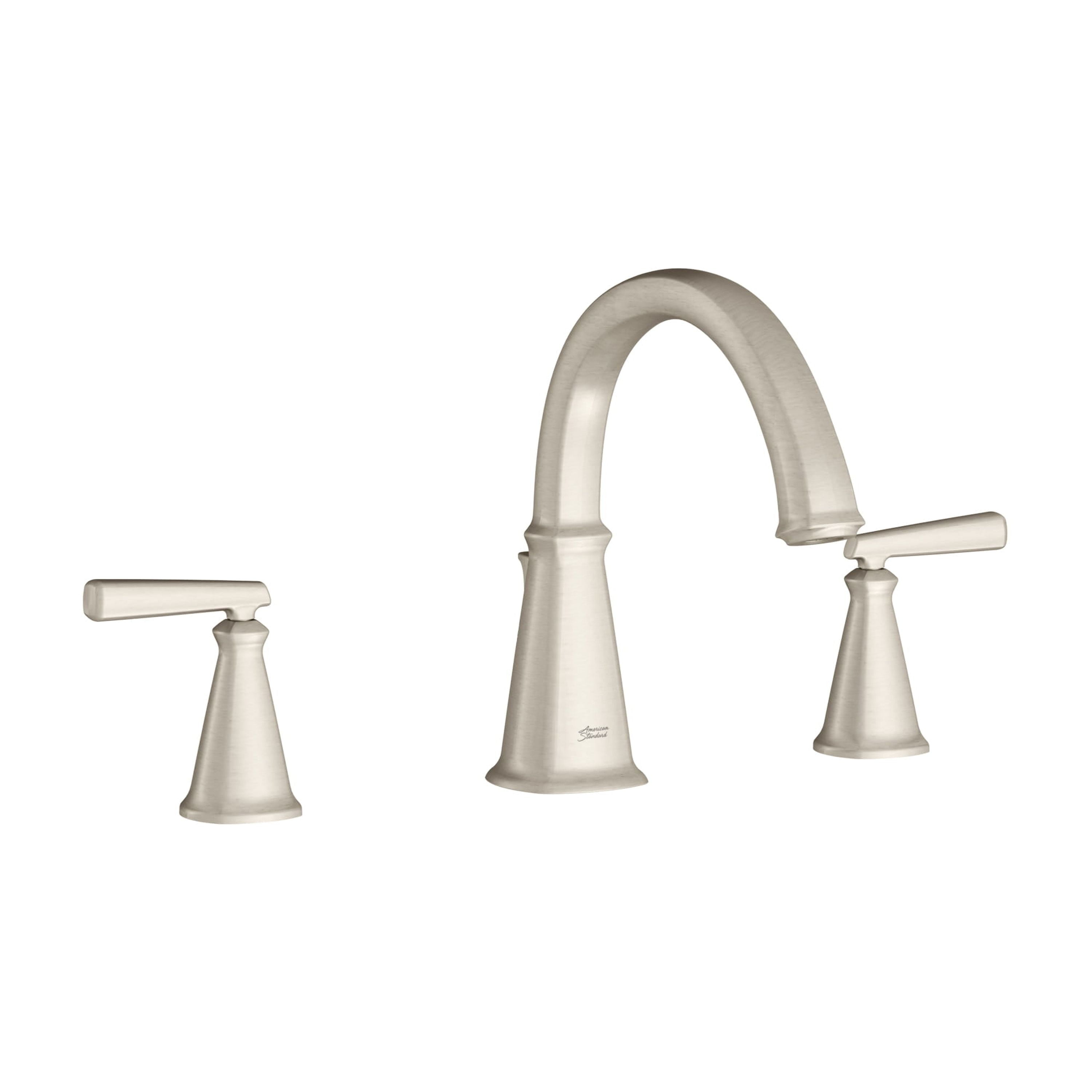 Brushed Nickel Double Handle Deck Mount Roman Tub Faucet