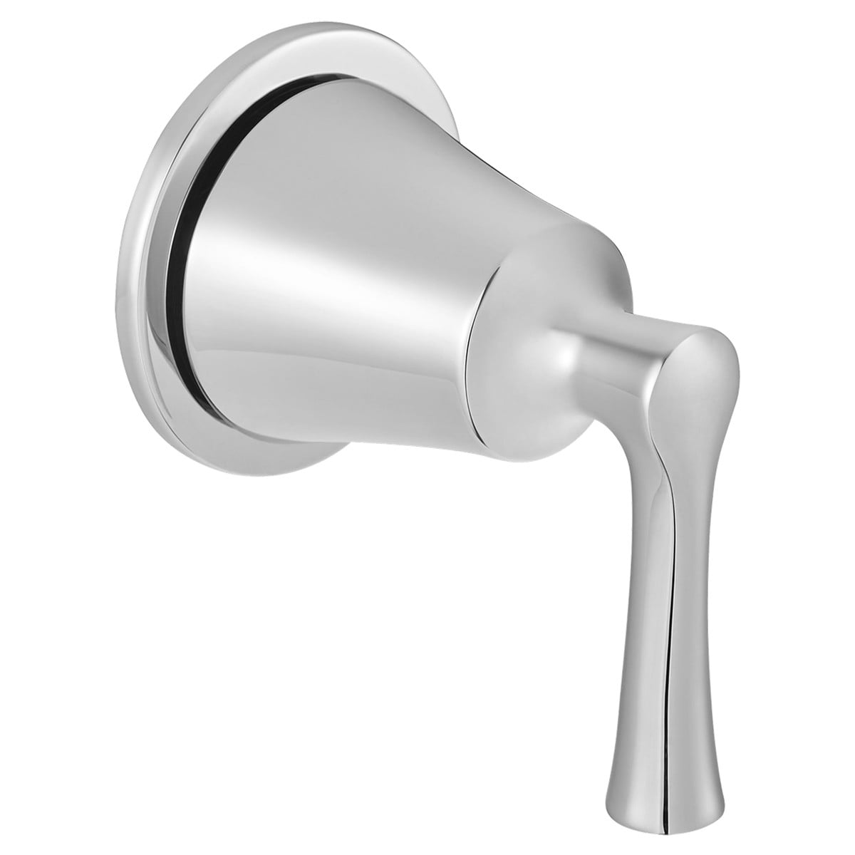 Polished Chrome Wall-Mounted Diverter Valve Trim with Lever Handle