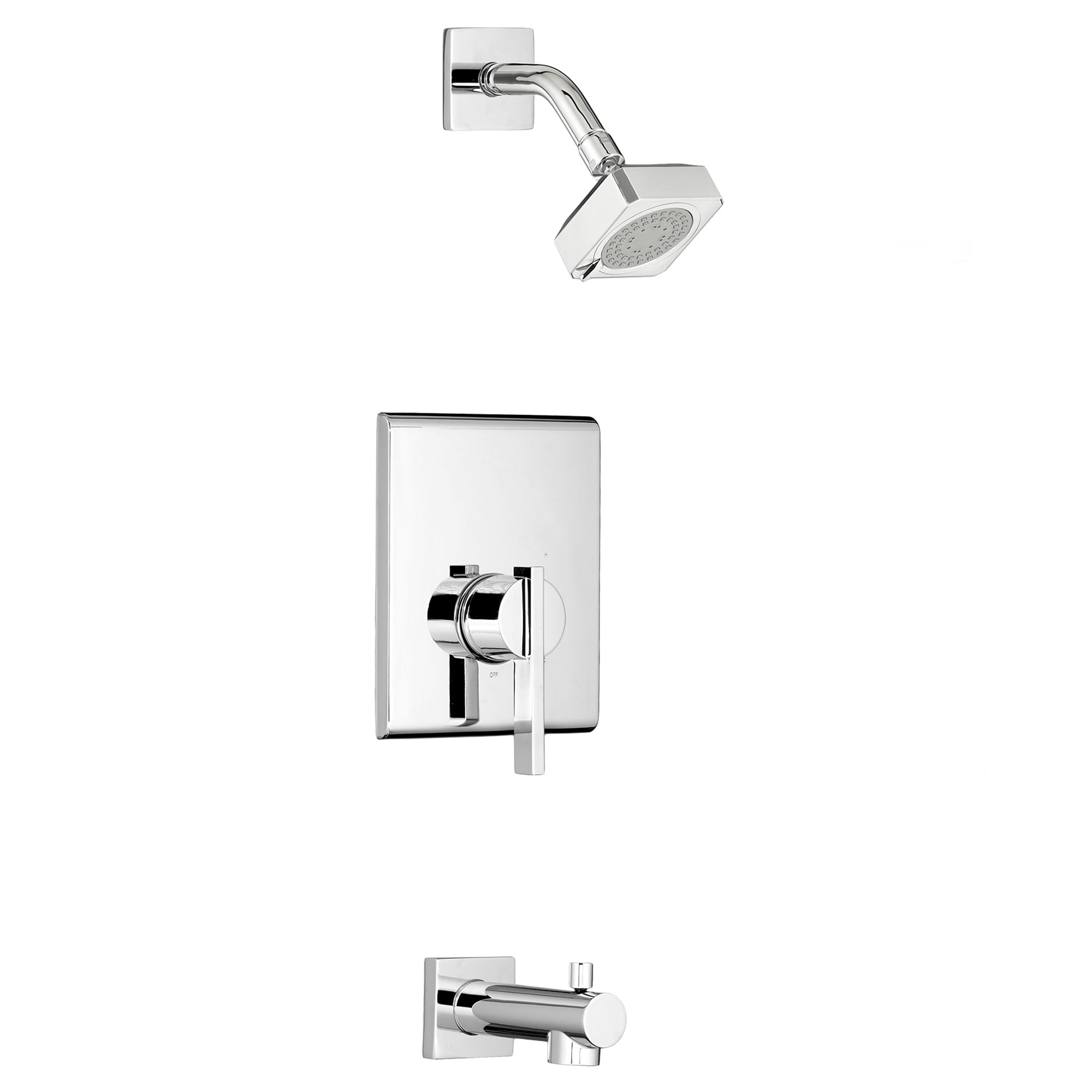 Polished Chrome Square Ceiling and Wall Mounted Shower Kit