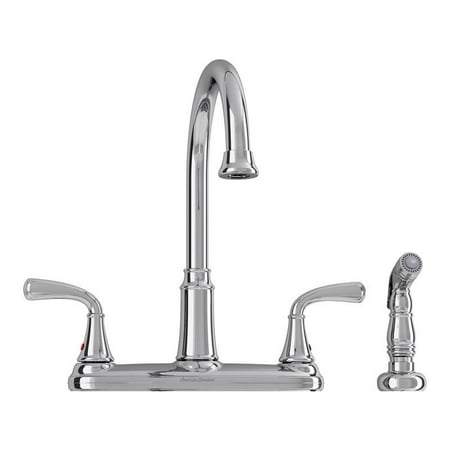 American Standard Tinley Two Handle Chrome Kitchen Faucet Side Sprayer Included