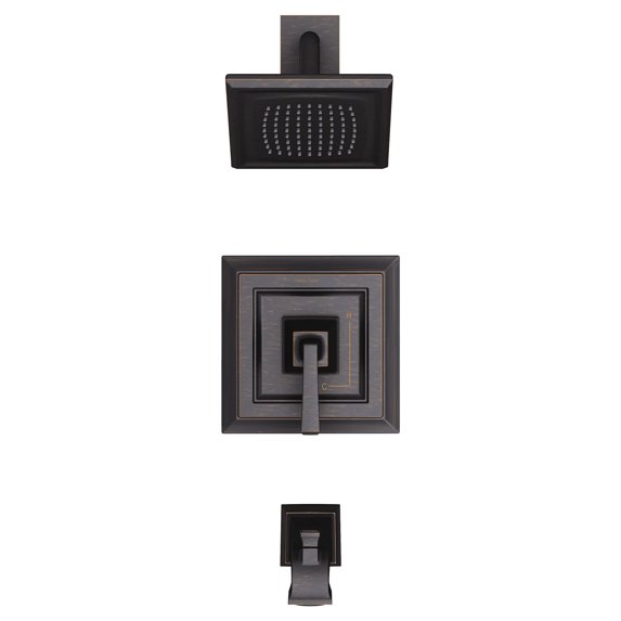 American Standard Town Square S 2.5 gpm/9.5 L/min Tub and Shower Trim Kit With Single Function Showerhead, Double Ceramic Pressure Balance Cartridge With Lever Handle