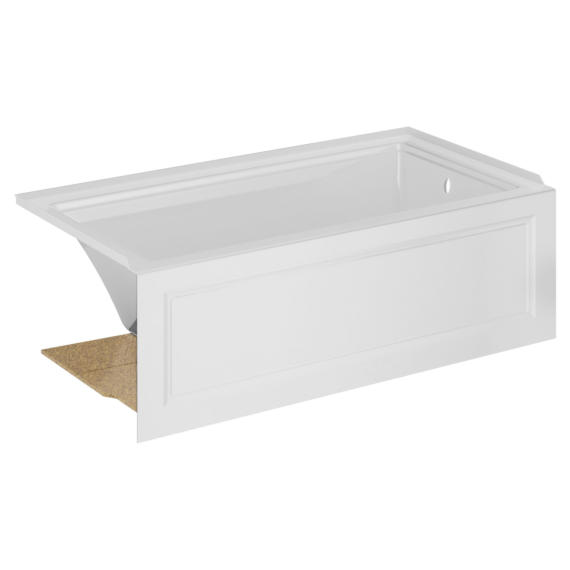 White Acrylic Alcove Bathtub with Built-In Apron