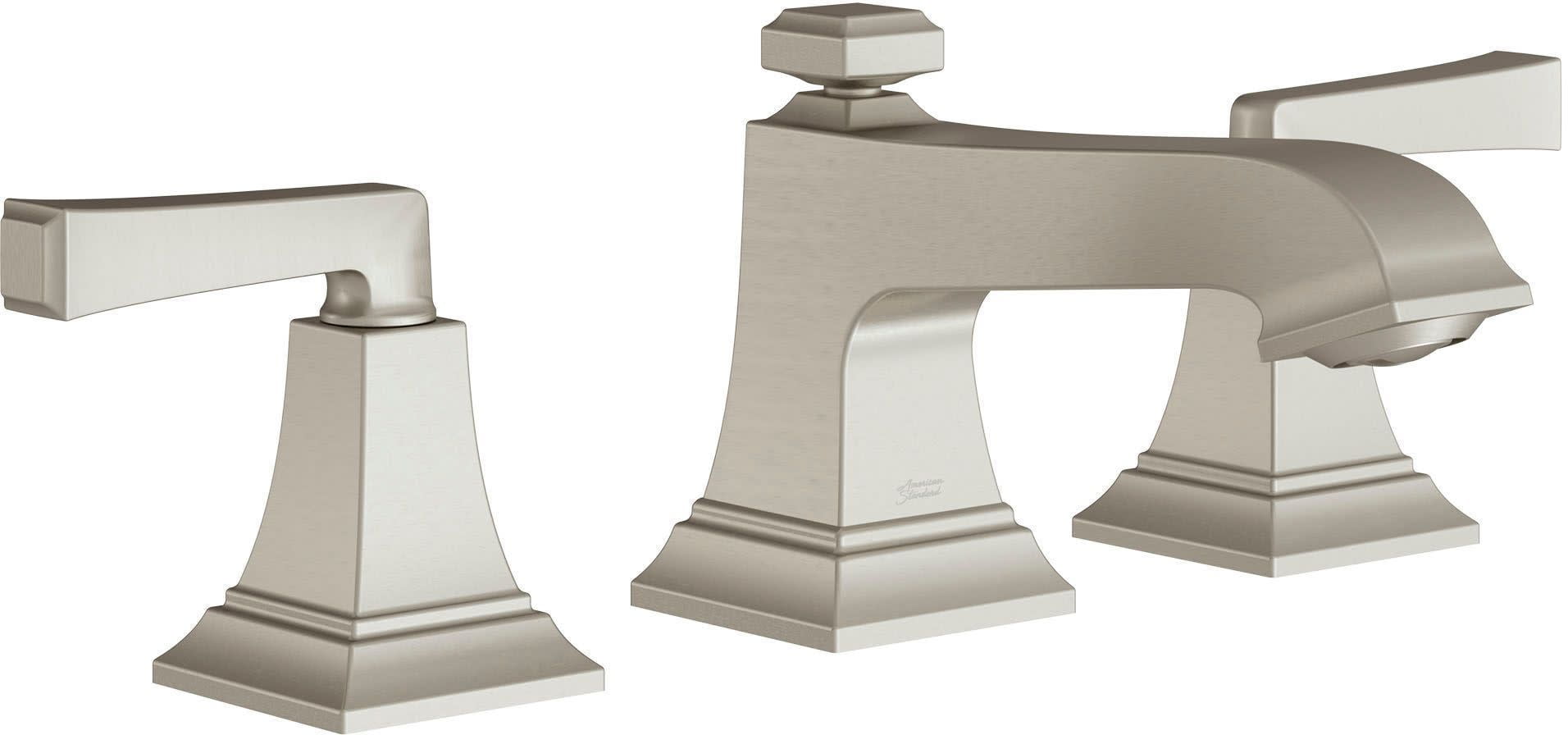 Brushed Nickel Square Widespread 2-Handle Bathroom Faucet