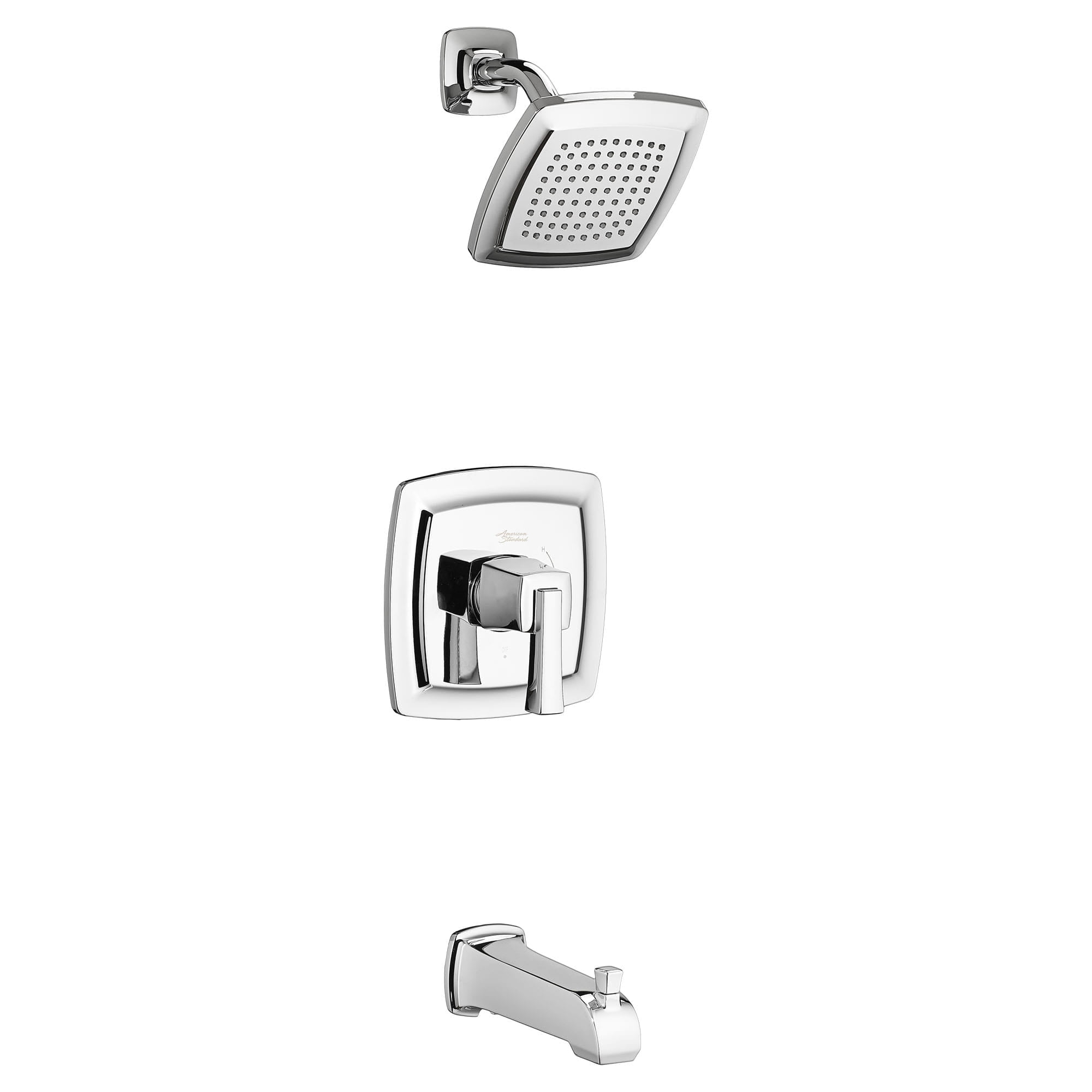 Polished Chrome Wall Mounted Bathtub Faucet and Shower Trim Kit
