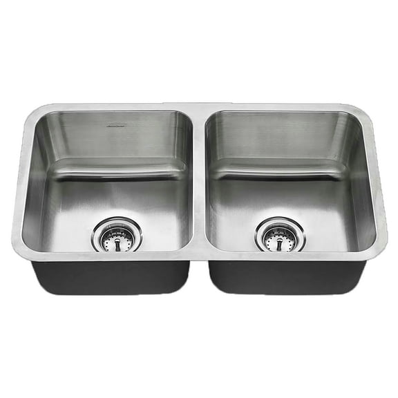 American Standard Undermount 32 in x 18 in Double Bowl Sink in Stainless Steel