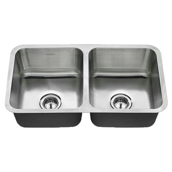 American Standard Undermount 32 in x 18 in Double Bowl Sink in Stainless Steel