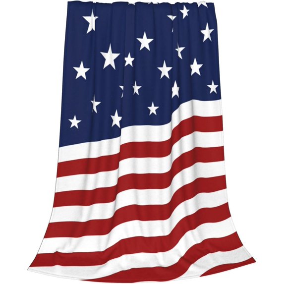 American Star Flag Throw Blanket for Couch Super Cozy and Comfy 4th of July Independence Day Patriotic Fleece Blanket, Soft and Fuzzy Throw Blanket for Men Kids Boys Women Girls 40" x 50"