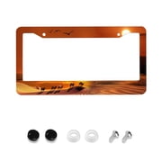 American Star Pattern License Plate Frame, Star Studded License Plate Frame, Colored License Plate, Car License Plate Cover, 1 Piece, Car Parts, Universal License Plate With 2 Holes, 12x6 Inch