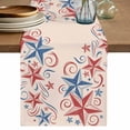 thumbnail image 1 of American Star Table Runner 70 Inches, Blue Red Patriotic 4th of July Classic Tan Bed Runner Dresser Scarves Tabletop for Indoor Outdoor Parties/Ceremony/Banquet, 13" x 70", 1 of 9