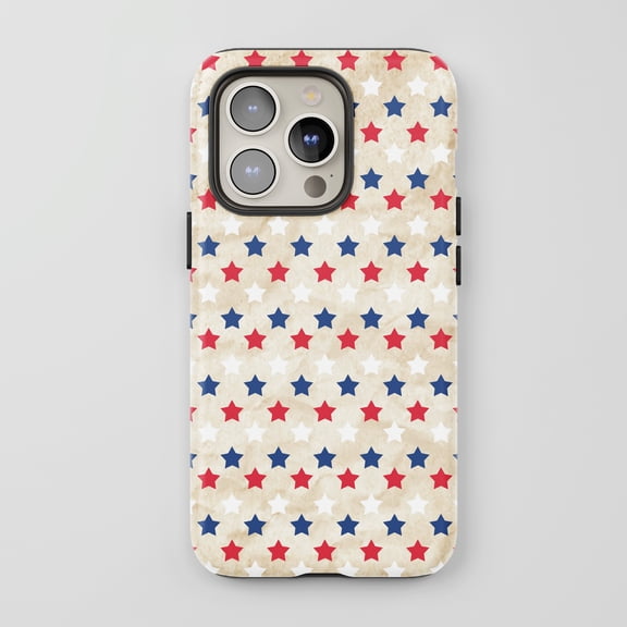 American Stars For All iPhone Series Protective Phone Case Distressed Red White Blue