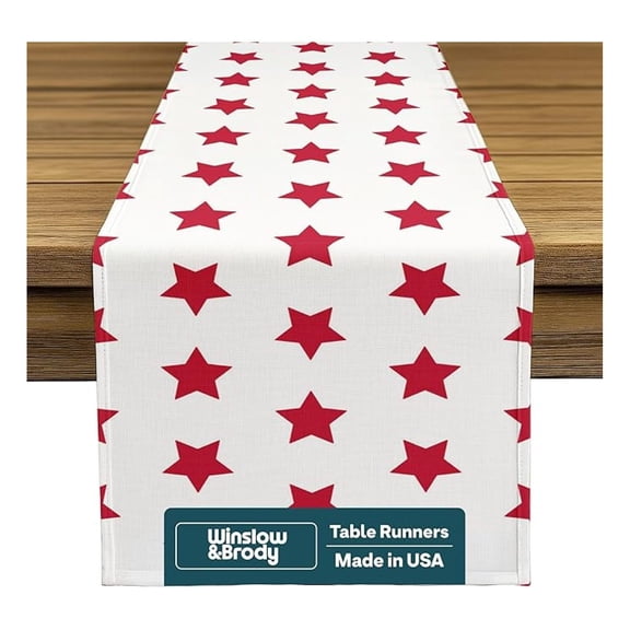 American Stars Fourth of July Table Runner | Made in America | Memorial Day Summer Home Kitchen Patriotic Table Decorations - 14 x 72 Inches Long
