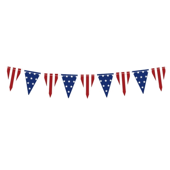 American Stars and Stripes Flag Bunting Garland,Mini USA Bunting Flags | Red,White,Blue Patriotic Flags for 4th of July,Independence Day,Memorial Day,Parades,Home,Yard,and Party Decorations