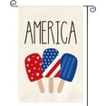 thumbnail image 1 of American Stars and Stripes Popsicle Garden Flag Double Sided Outside, USA Patriotic 4th of July Independence Memorial Day Yard Outdoor Decoration 12.5 x 18 Inch, 1 of 6