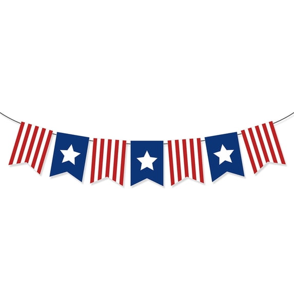 American Stars and Stripes Flag Bunting Garland USA Banner Patriotic Party Decoration for Fourth of July Independence Memorial Day Party Supplies