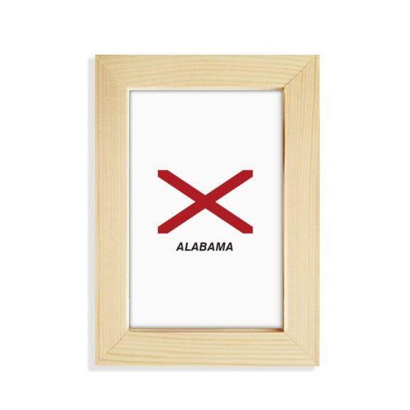 American State Flag Contour Alabama Desktop Display Photo Frame Picture Art Painting 5x7 inch