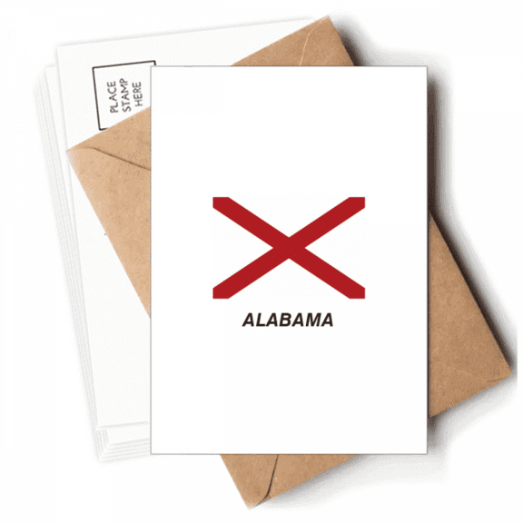American State Flag Contour Alabama Postcards Envelopes Blank Note Cards Mailing