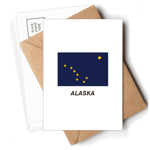 American State Flag Contour Alaska Postcards Envelopes Blank Note Cards Mailing