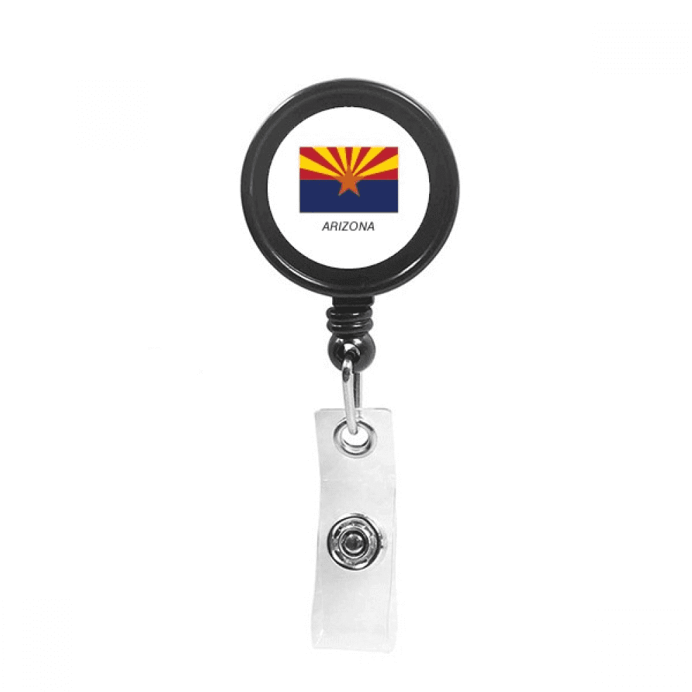 American State Flag Contour Arizona Retractable Keychain Badge Holder ID Badge