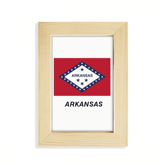 American State Flag Contour Arkansas Desktop Display Photo Frame Picture Art Painting 5x7 inch