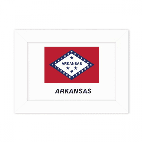 American State Flag Contour Arkansas Photo Mount Frame Picture Art Painting Desktop 5x7 inch