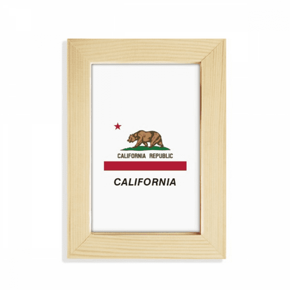 American State Flag Contour California Desktop Display Photo Frame Picture Art Painting 5x7 inch