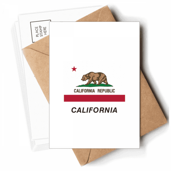 American State Flag Contour California Postcards Envelopes Blank Note Cards Mailing