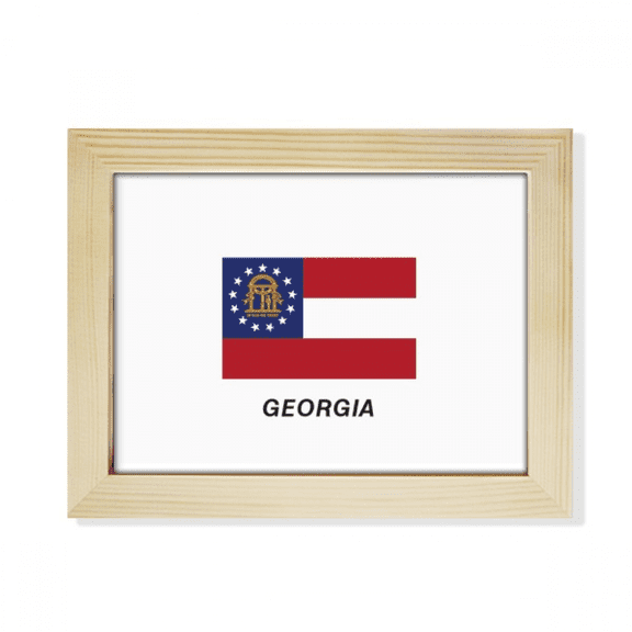 American State Flag Contour Desktop Photo Frame Picture Art Decoration Painting 6x8 inch