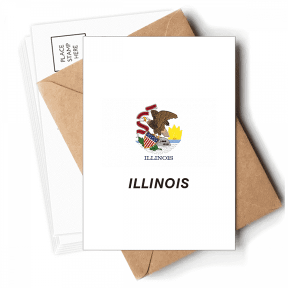 American State Flag Contour Illino Is Postcards Envelopes Blank Note Cards Mailing