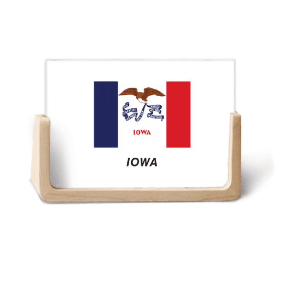 American State Flag Contour Iowa Photo Wooden Photo Frame Tabletop Display