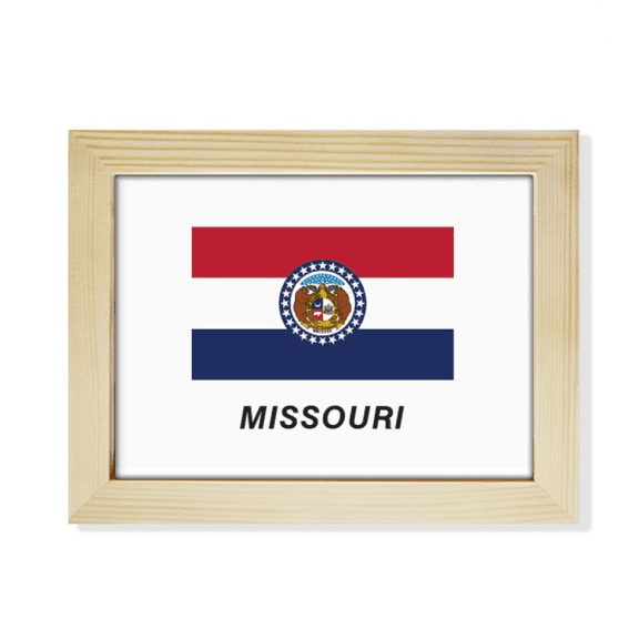 American State Flag Contour Missouri Desktop Photo Frame Picture Art Decoration Painting 6x8 inch