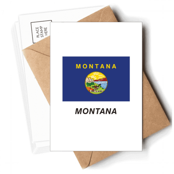 American State Flag Contour Montana Postcards Envelopes Blank Note Cards Mailing