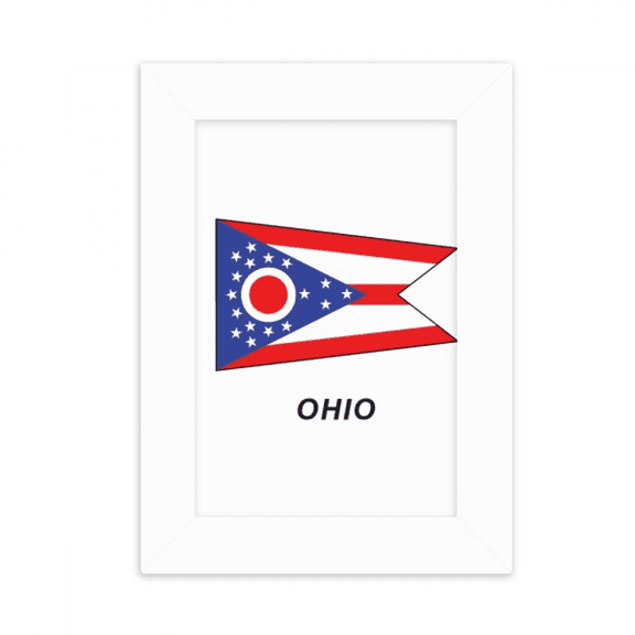 American State Flag Contour Ohio Desktop Photo Frame Picture Display Decoration Art Painting
