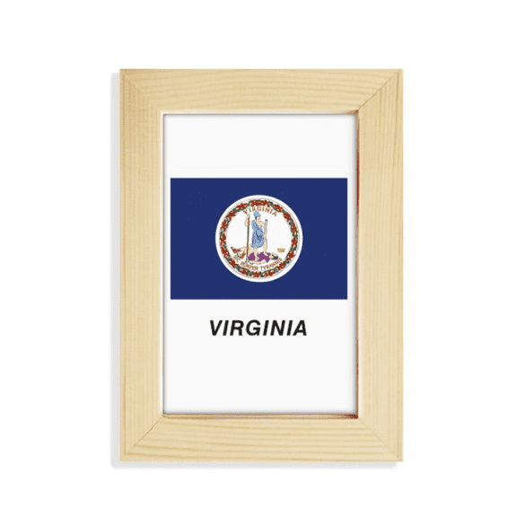 American State Flag Contour Virginia Desktop Display Photo Frame Picture Art Painting 5x7 inch