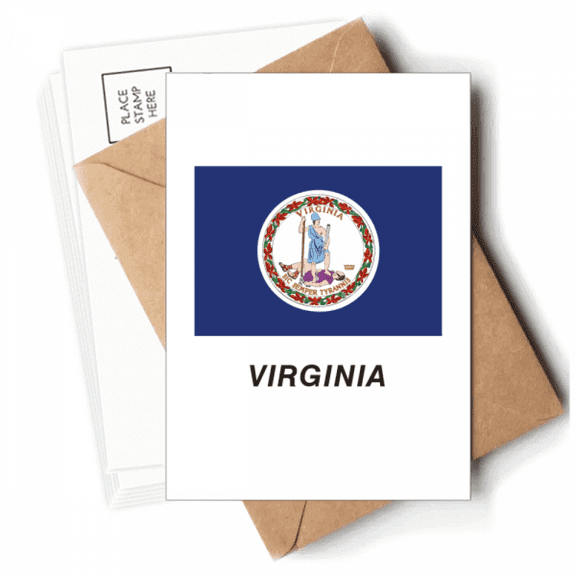American State Flag Contour Virginia Postcards Envelopes Blank Note Cards Mailing