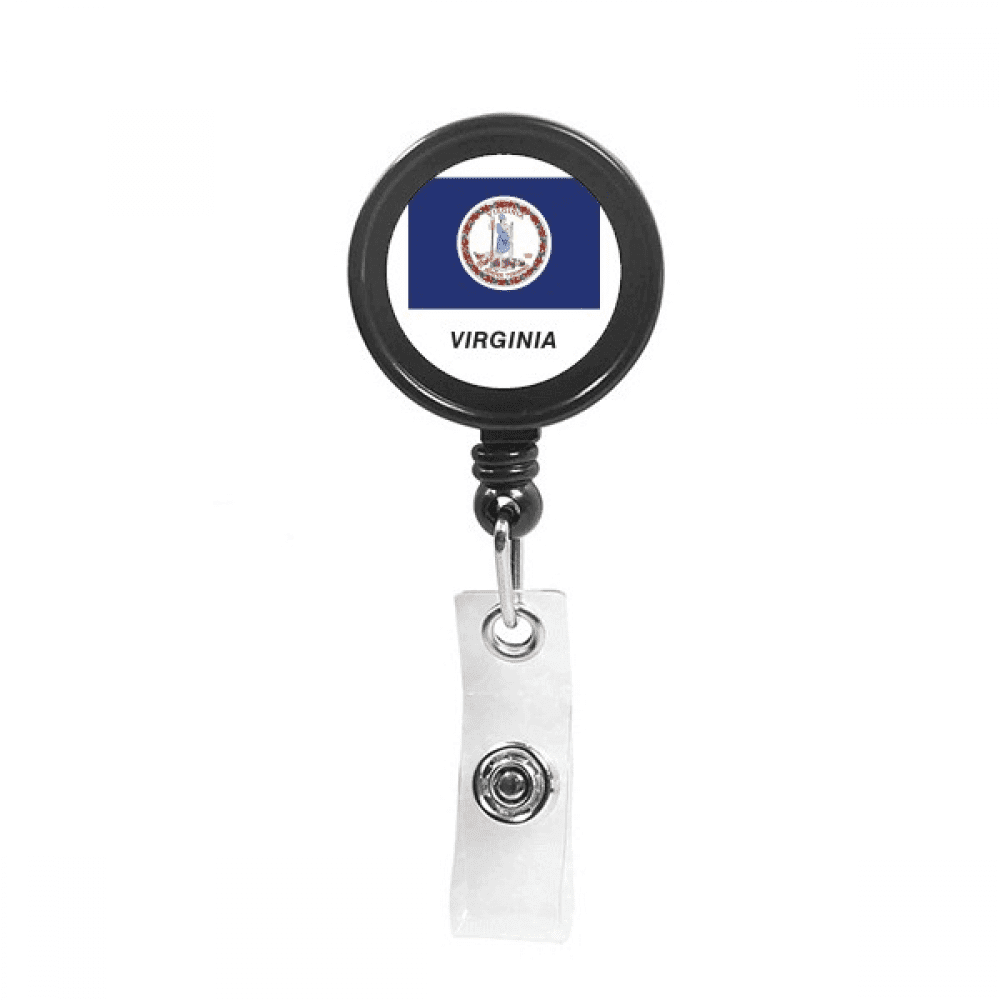 American State Flag Contour Virginia Retractable Keychain Badge Holder ID Badge