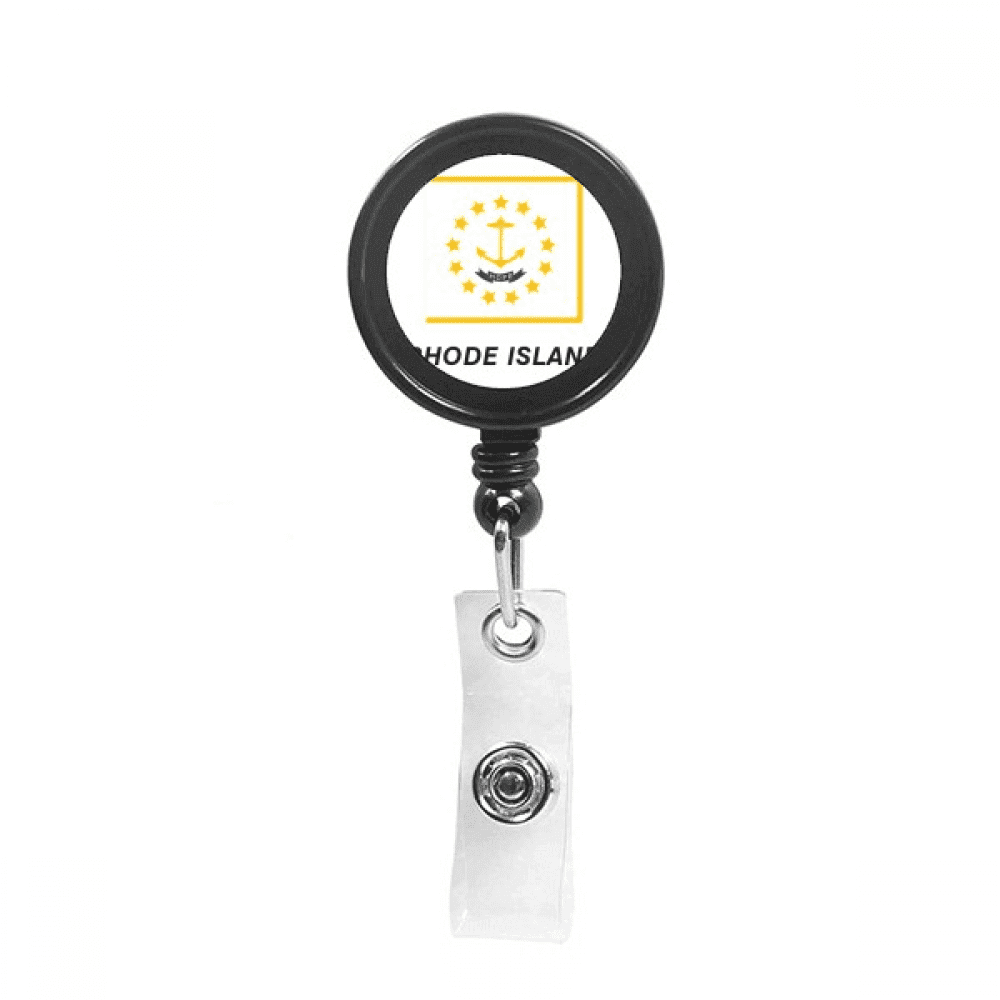 American State Flag Contours  Retractable Keychain Badge Holder ID Badge