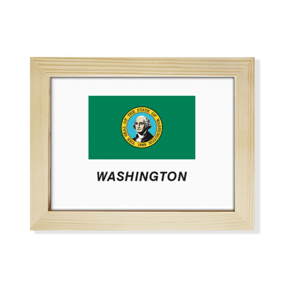 American State Flag Outline Desktop Photo Frame Picture Art Decoration Painting 6x8 inch