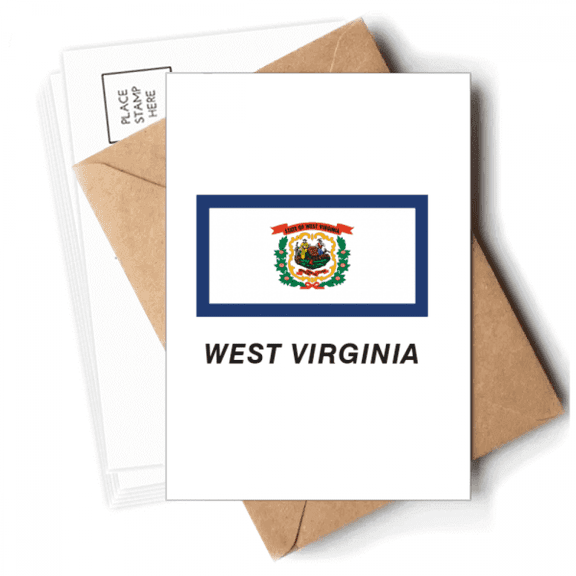 American State Flag Outline West Virginia Postcards Envelopes Blank Note Cards Mailing