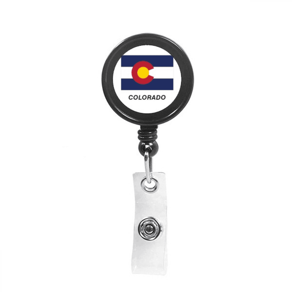 American State Flag Profile Colorado Retractable Keychain Badge Holder ID Badge