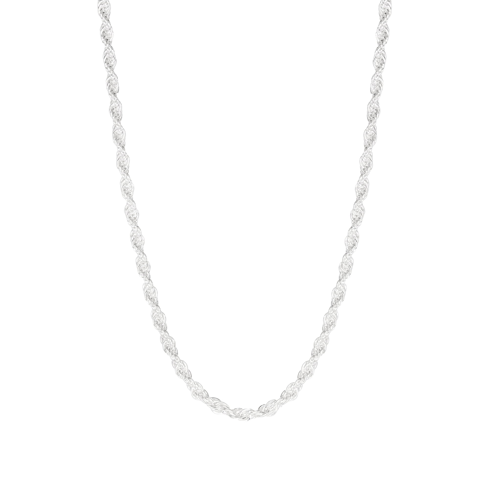 American Steel Stainless Steel Sterling Silver Plated 2.5 mm Rope Chain