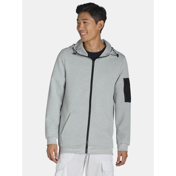 American Stitch Men's Textured Zip Front Sweatshirt with Hood, Sizes S-3XL