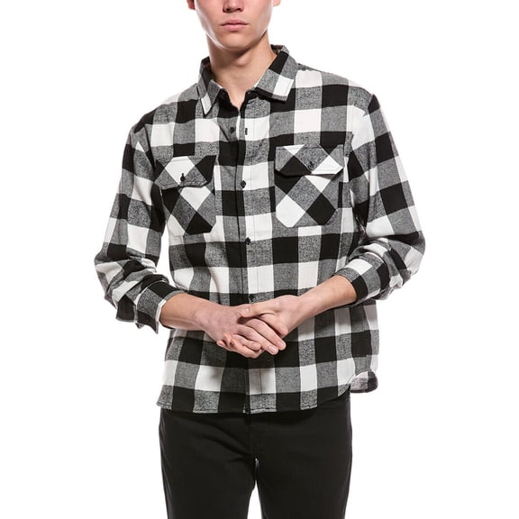 American Stitch mens  Plaid Shirt, s, Black