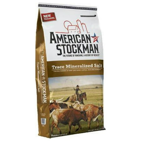 American Stockman 768407 Trace Mineral Bag Ag Salt, 50-Lbs. - Quantity 1 — Residential Use, Standard Application