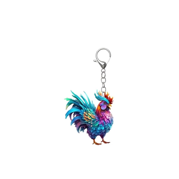 American Style Acrylic Printed Pet Chicken Keychain Party Car Pendant Men's Women's Gift