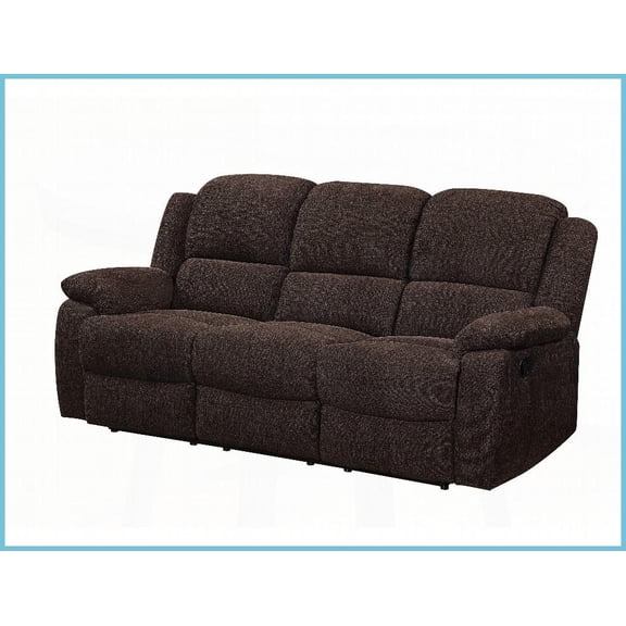 American Style Brown Chenille Motion Sofa with Drop-Down Table for Living Room