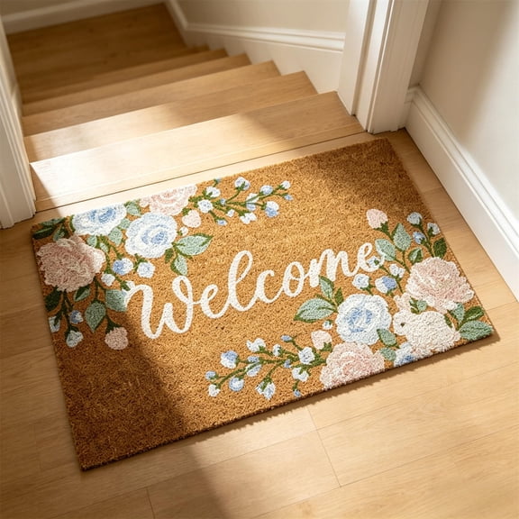 American Style Customizable Door Mat, Cuttable Non-Slip Entry Mat, Anti-Stain Floor Rug, Heavy Duty Dirt Trapper, 15.8x2.6x2.6 Inches